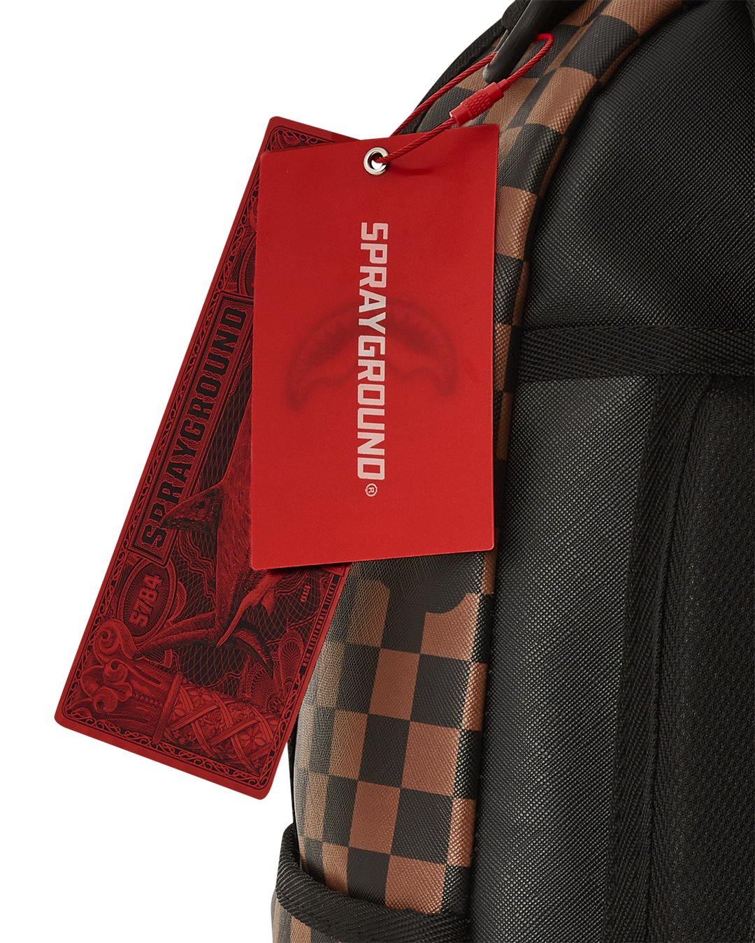 Back view of the faux leather backpack showing the mesh padding.