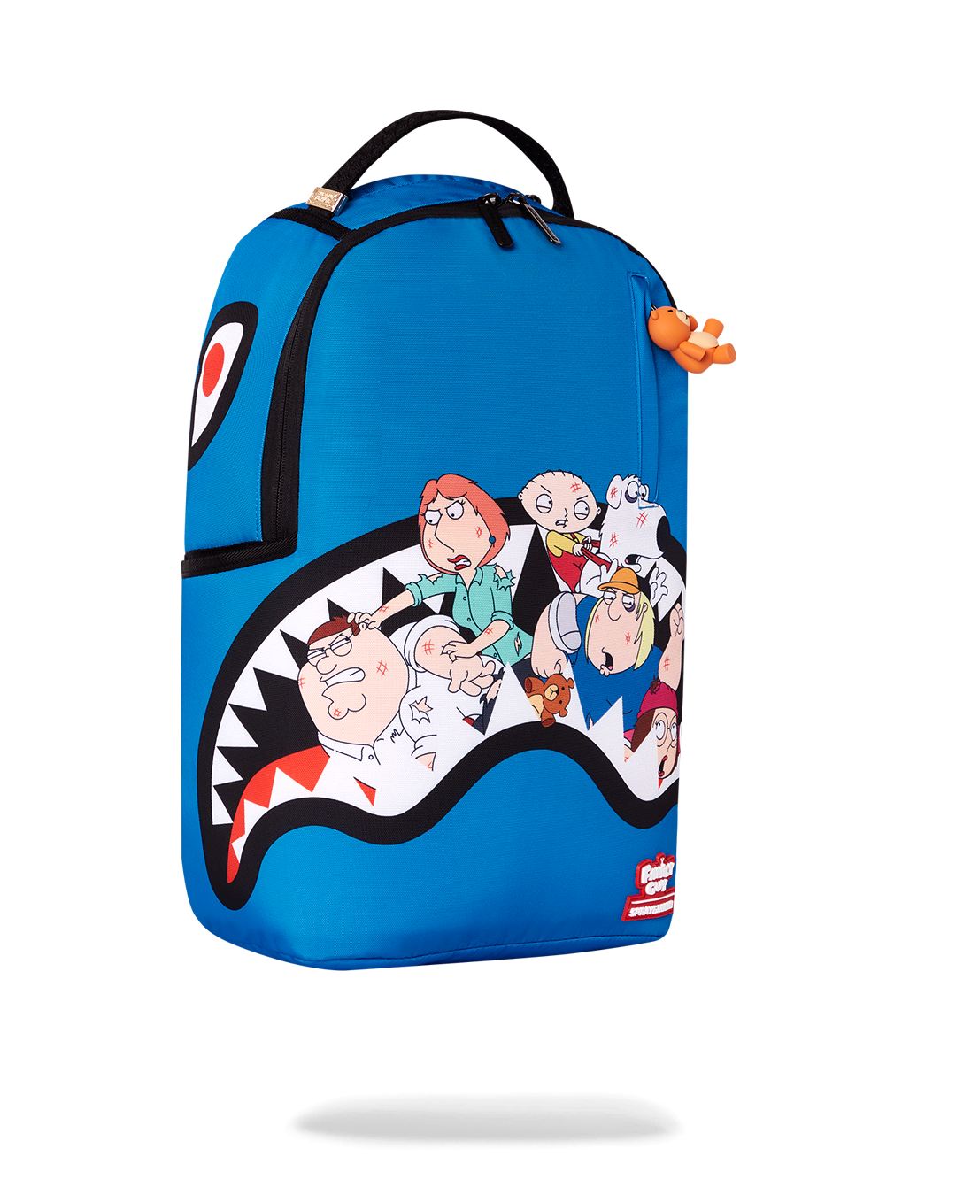 Sprayground Backpack in pink, highlighting its adjustable straps and gold zippers with metal hardware.