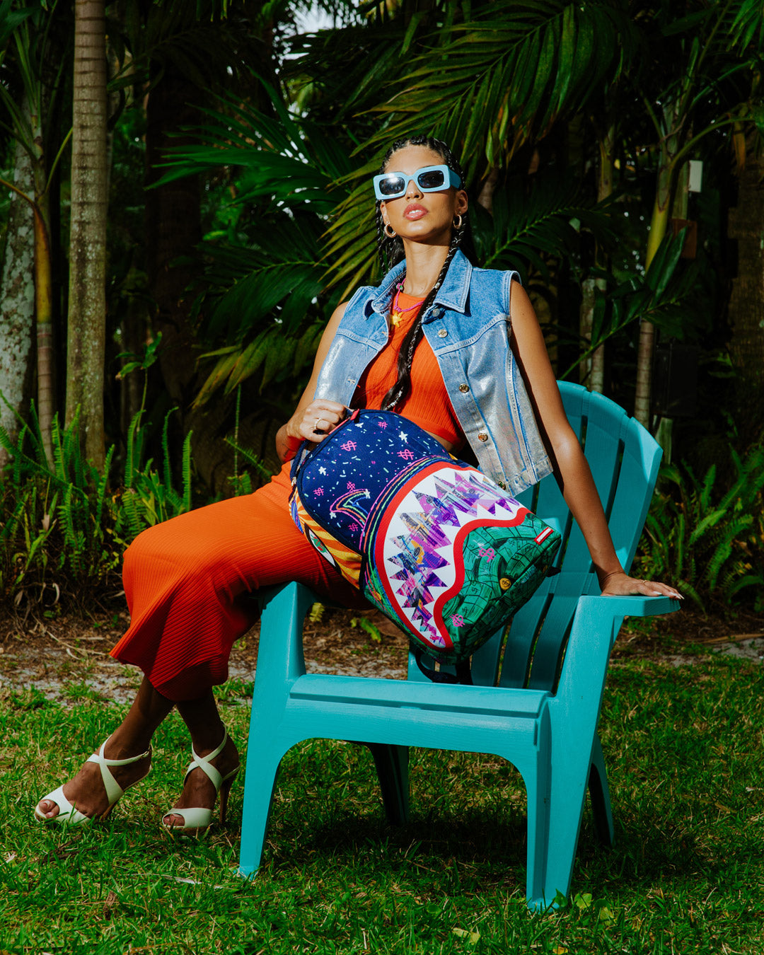Side angle of the travel backpack for women with adjustable straps and side pockets