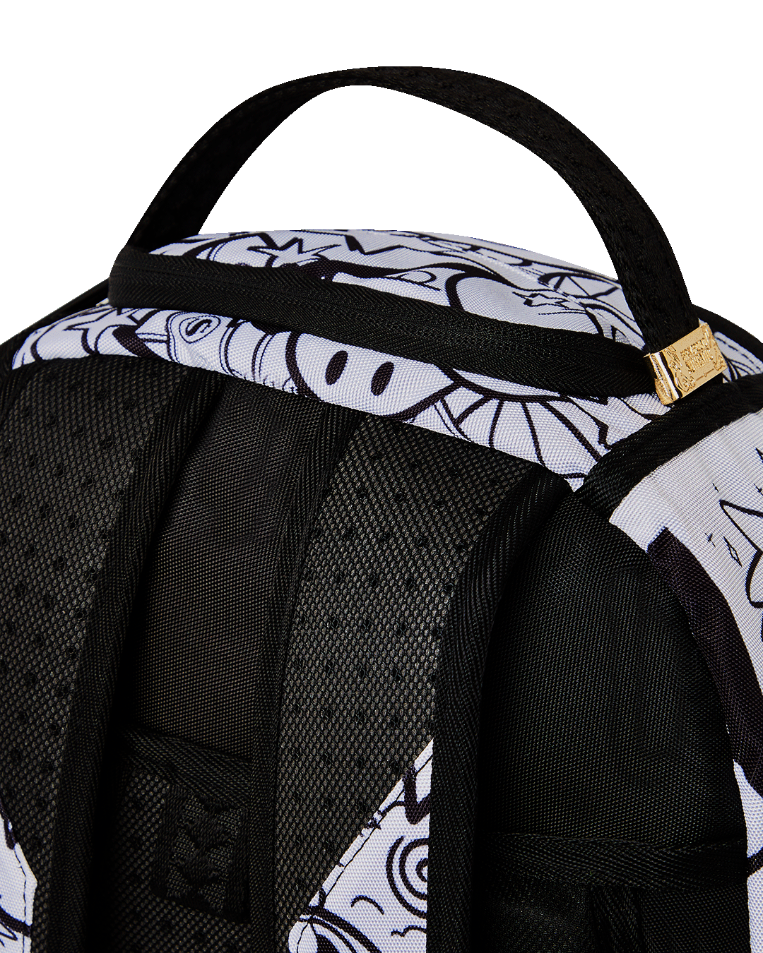 Interior view of the Dreamy Doodle Deluxe showing velour laptop compartment and organizer pocket.