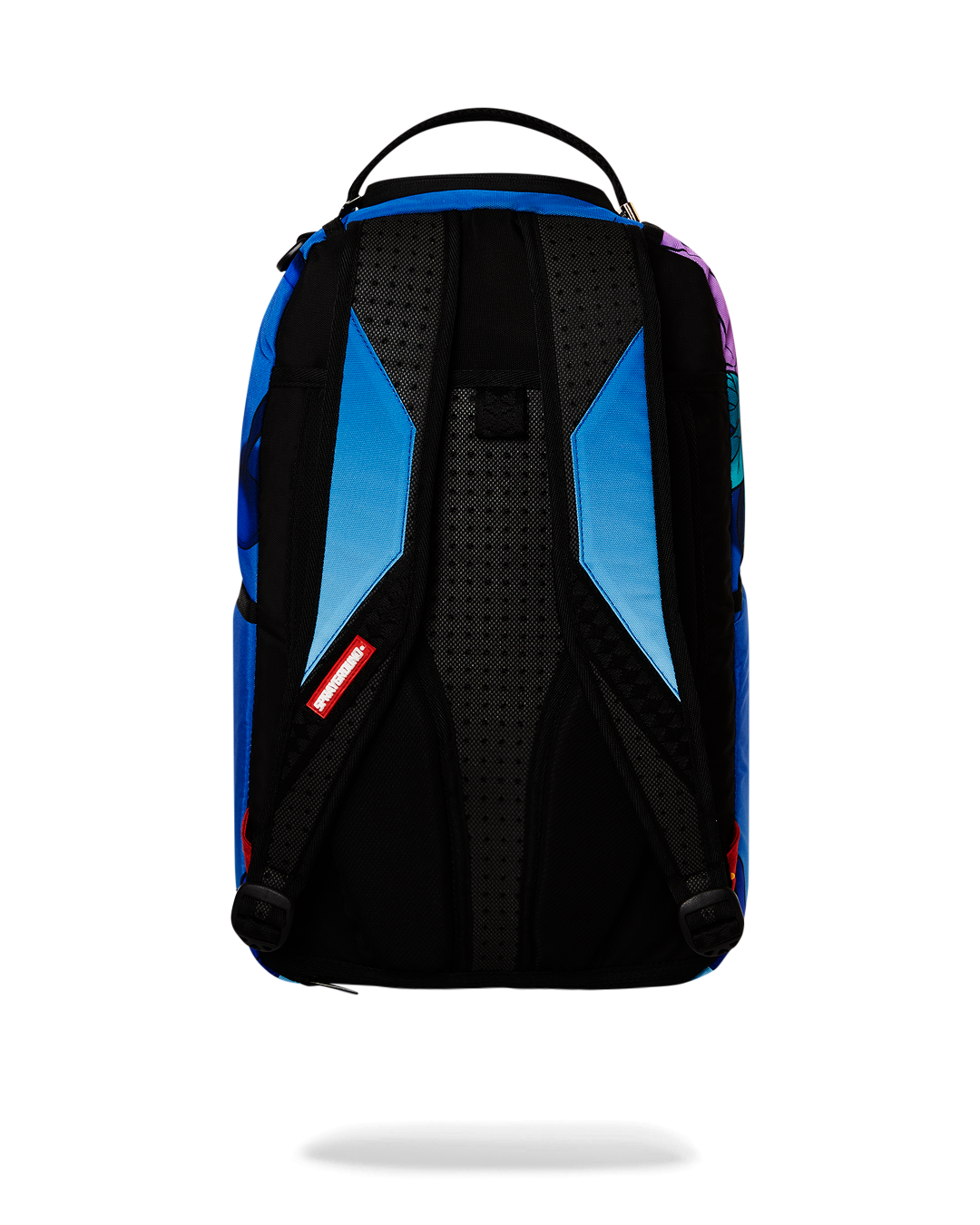 Front view of the pink Sprayground backpack showcasing its unique design.