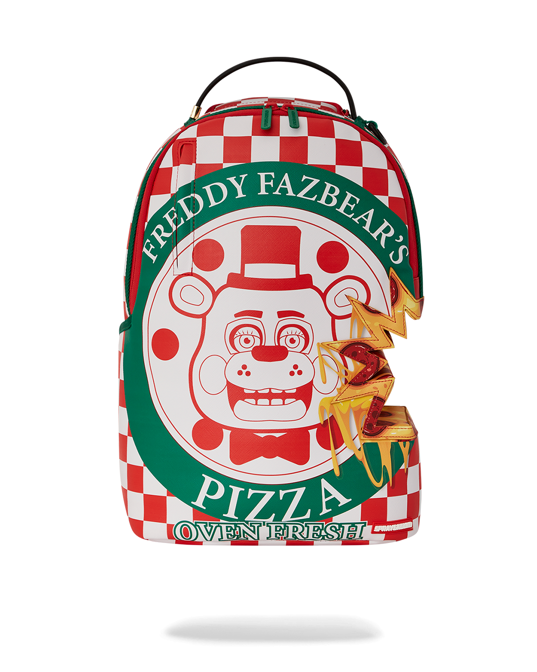 Five Nights at Freddy's pizza bag front view with zippered pockets