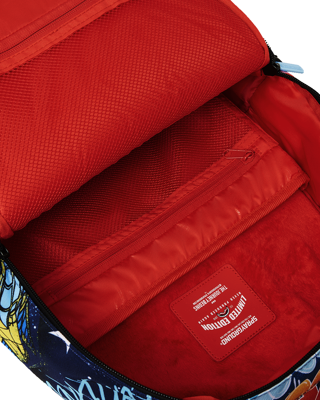 Interior of the Captain Planet DLXSR Backpack displaying the laptop compartment and organizer.