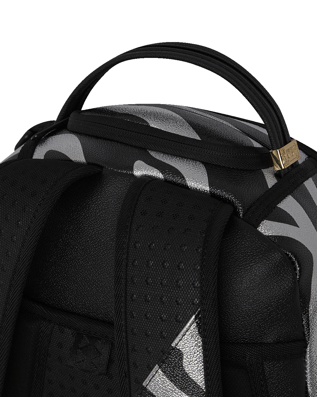 Lululemon-inspired leather laptop backpack for women, featuring metallic details and ergonomic design.