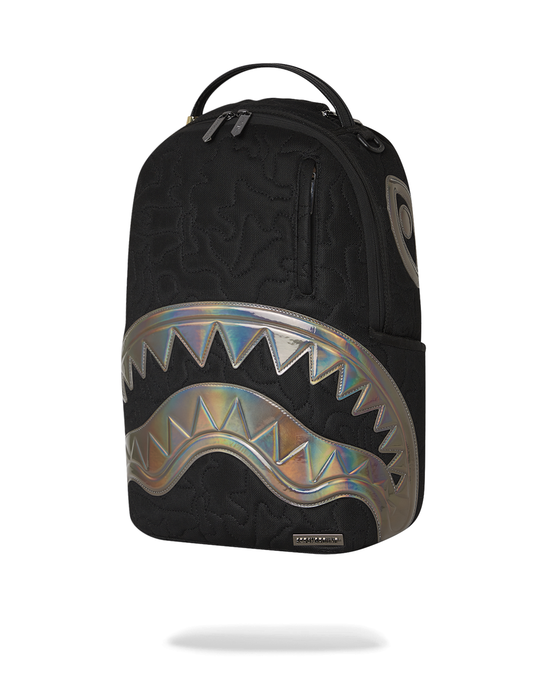 Side profile of the backpack with adjustable straps and side pockets