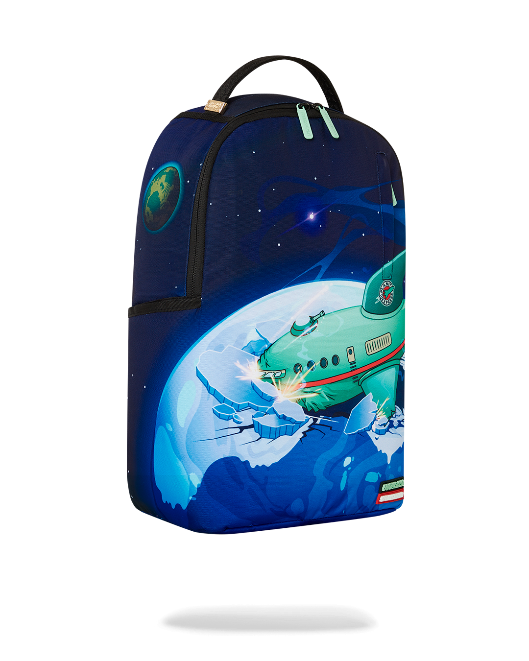 Side angle showing DLXSR backpack compartments and ergonomic padding