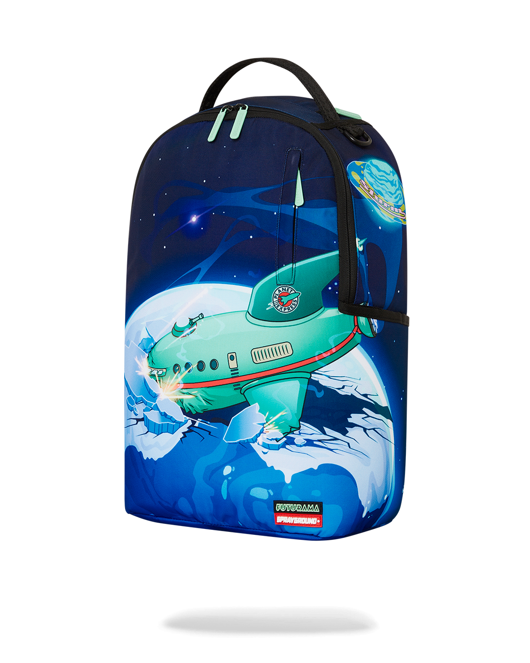 Side angle showing DLXSR backpack compartments and ergonomic padding