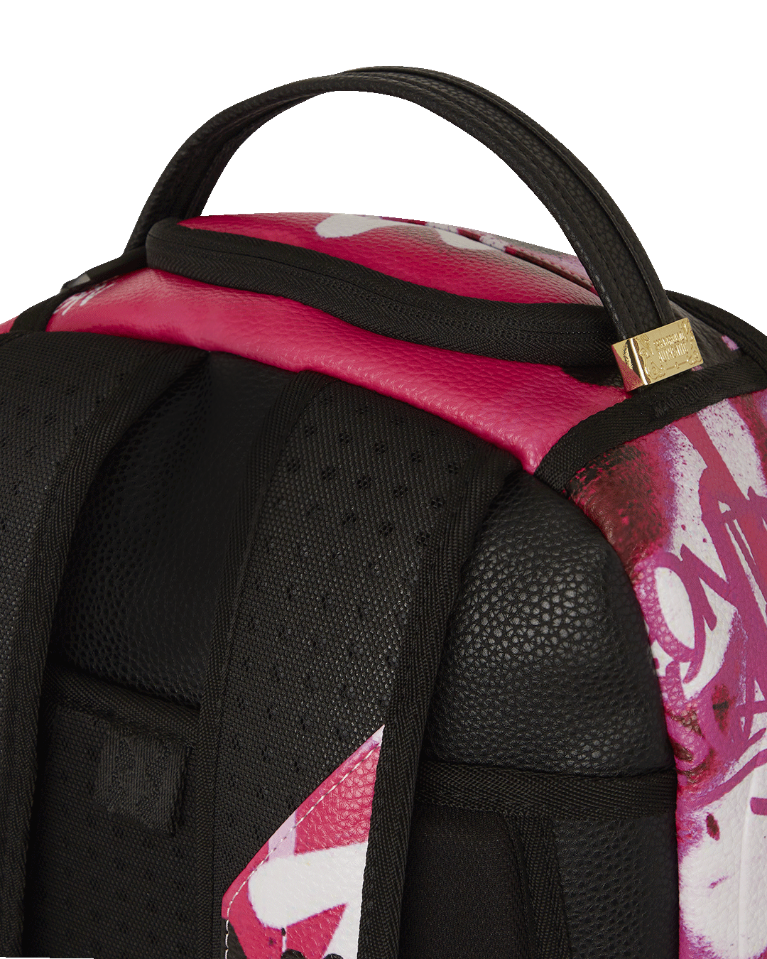 Back view showing ergonomic padding and luggage passthrough sleeve