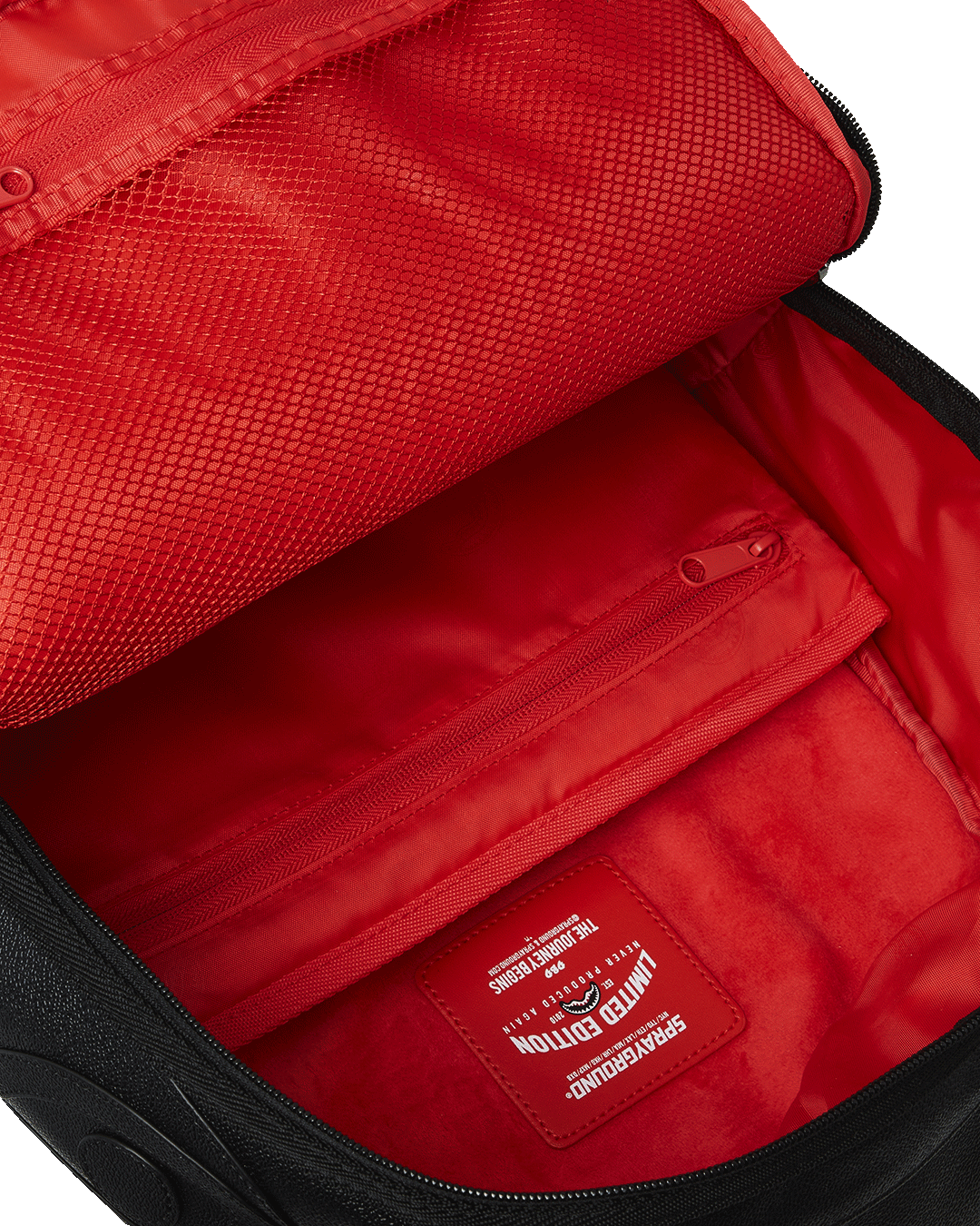Detail of ergonomic mesh back padding and adjustable straps of the backpack.