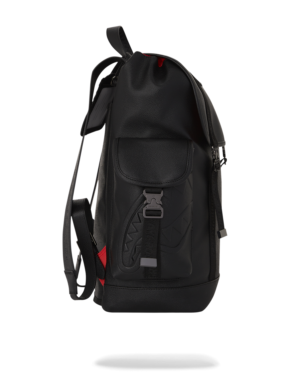 Interior of the backpack with laptop compartment and mesh organizer pocket