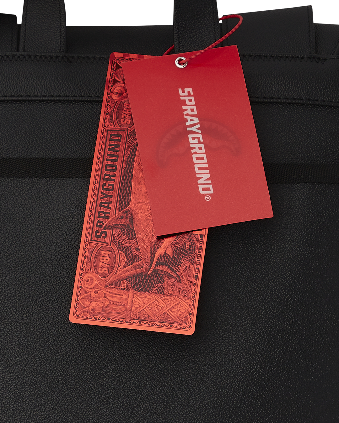 Front view of Monte Carlo Casino Backpack showing water-resistant faux leather exterior