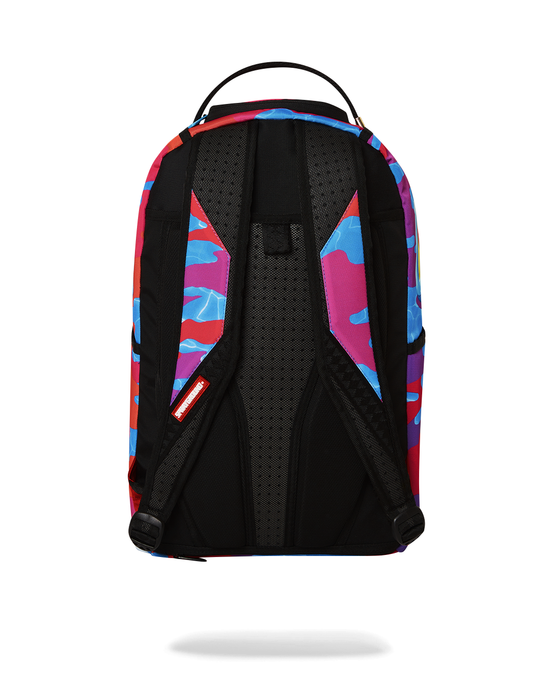 Close-up of the Chillin & Floatin DLXSR backpack showing gold zippers and metal hardware