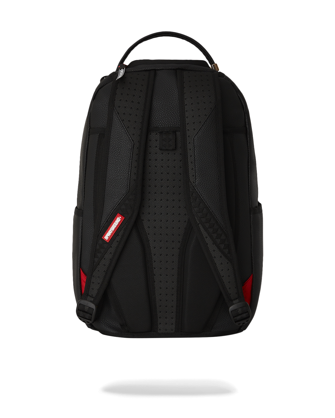 Silent Mirage backpack front view with zippered pockets and gold hardware