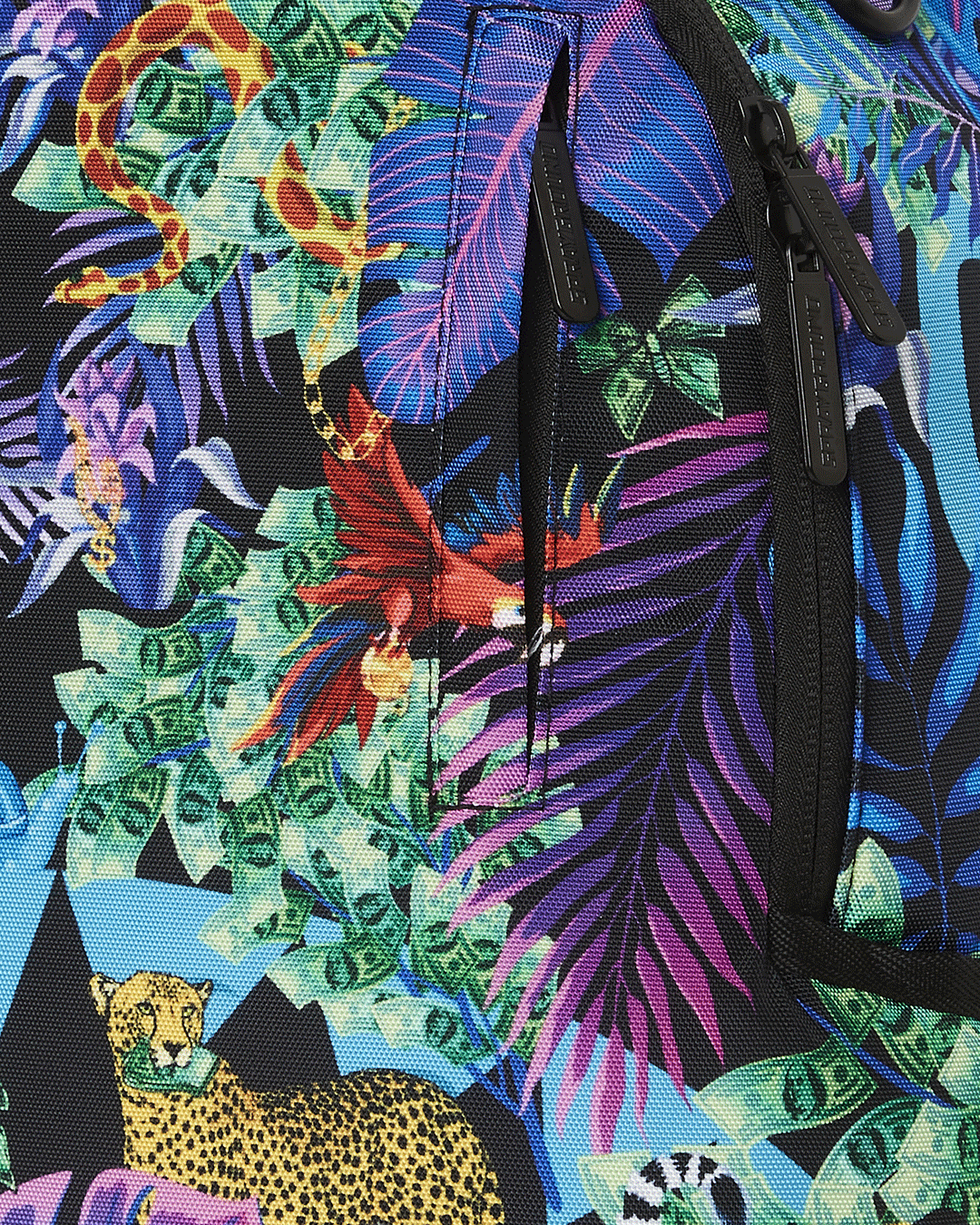 Tropical Night Deluxe Laptop Backpack with ergonomic mesh back and adjustable straps.
