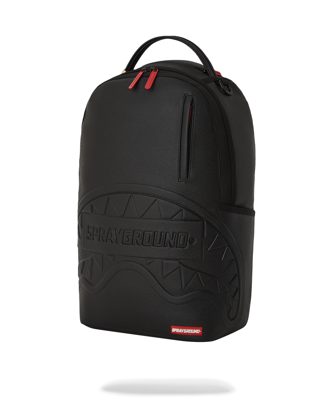 Water-resistant faux leather backpack with ergonomic mesh back padding