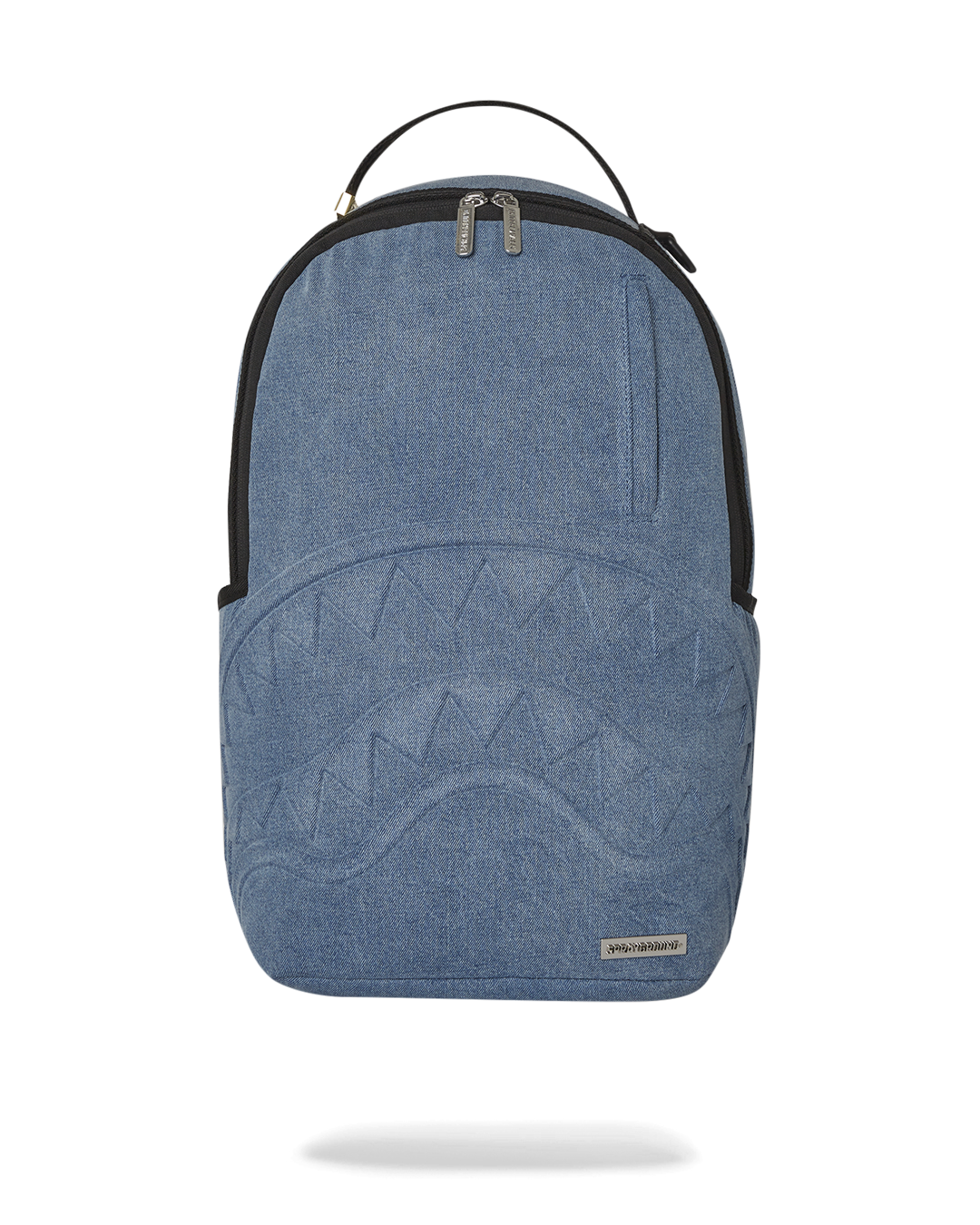 Faux leather shark backpack with 3D shark mouth design and ergonomic straps