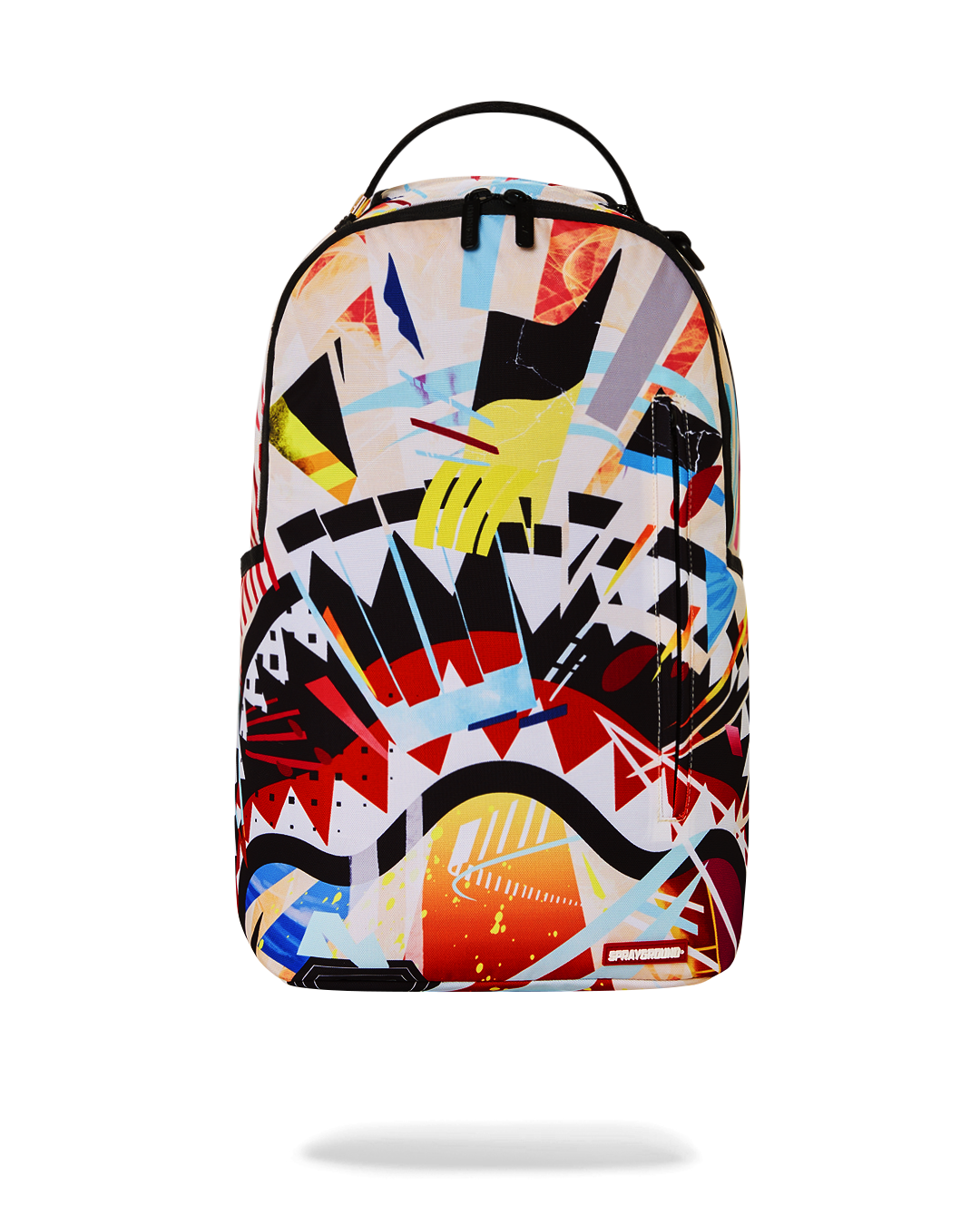 Front view of travel backpack for women featuring gold zippers and stash pocket