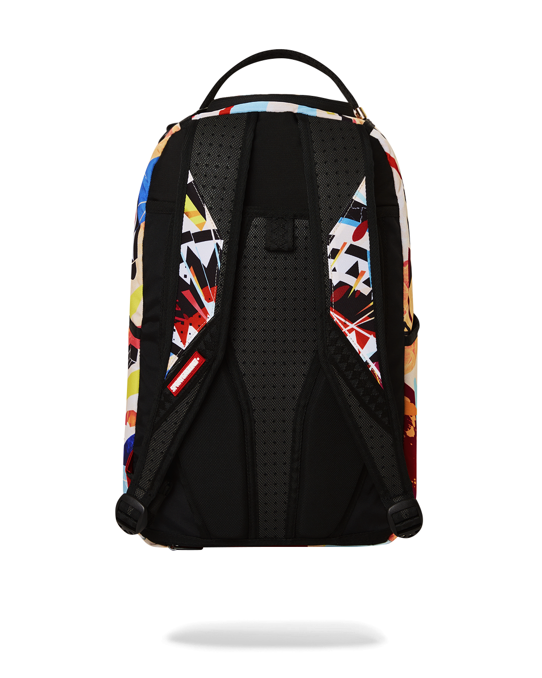 Front view of travel backpack for women featuring gold zippers and stash pocket