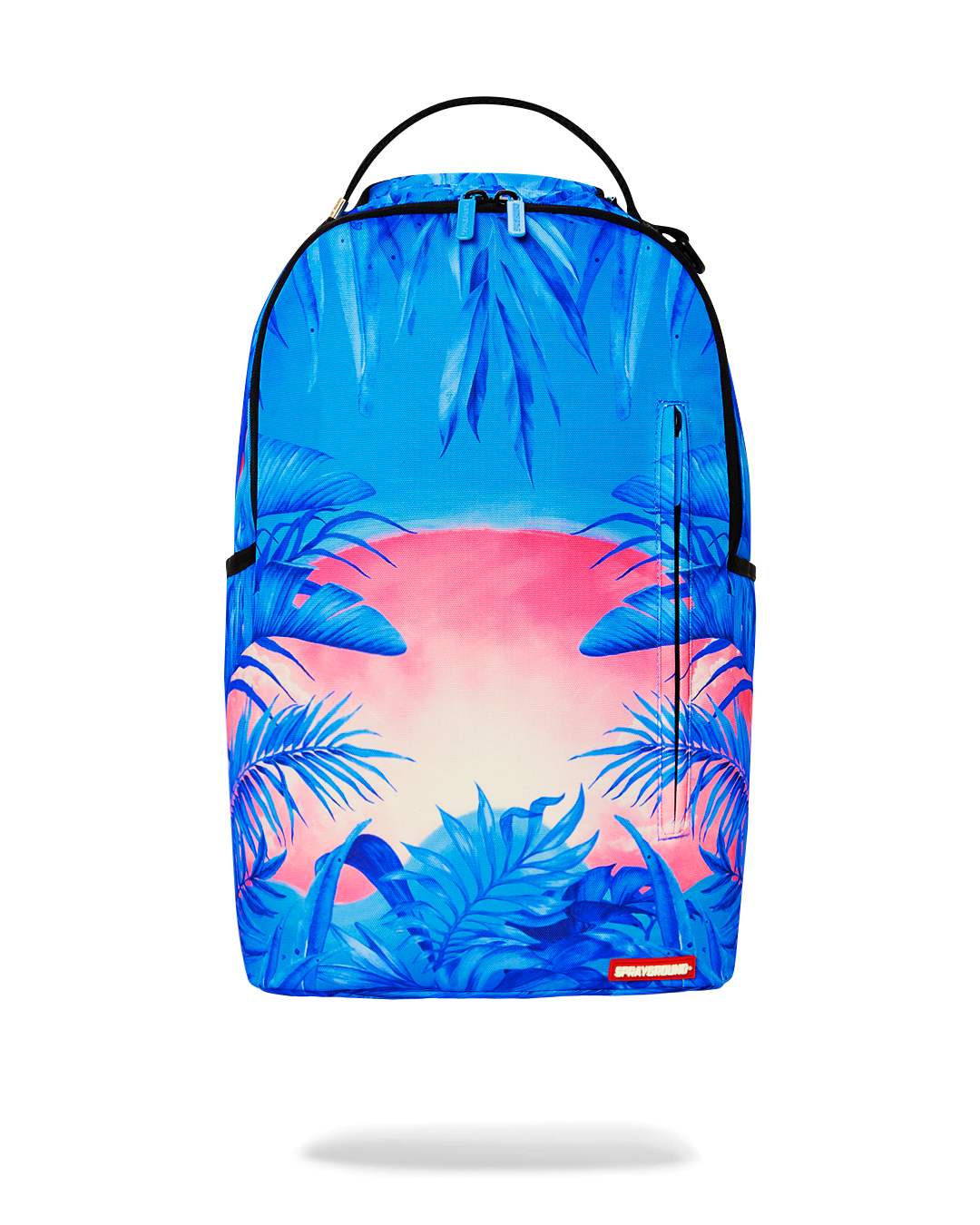 Miami Sunset Deluxe Speed Backpack from the front view, highlighting the ergonomic mesh back.