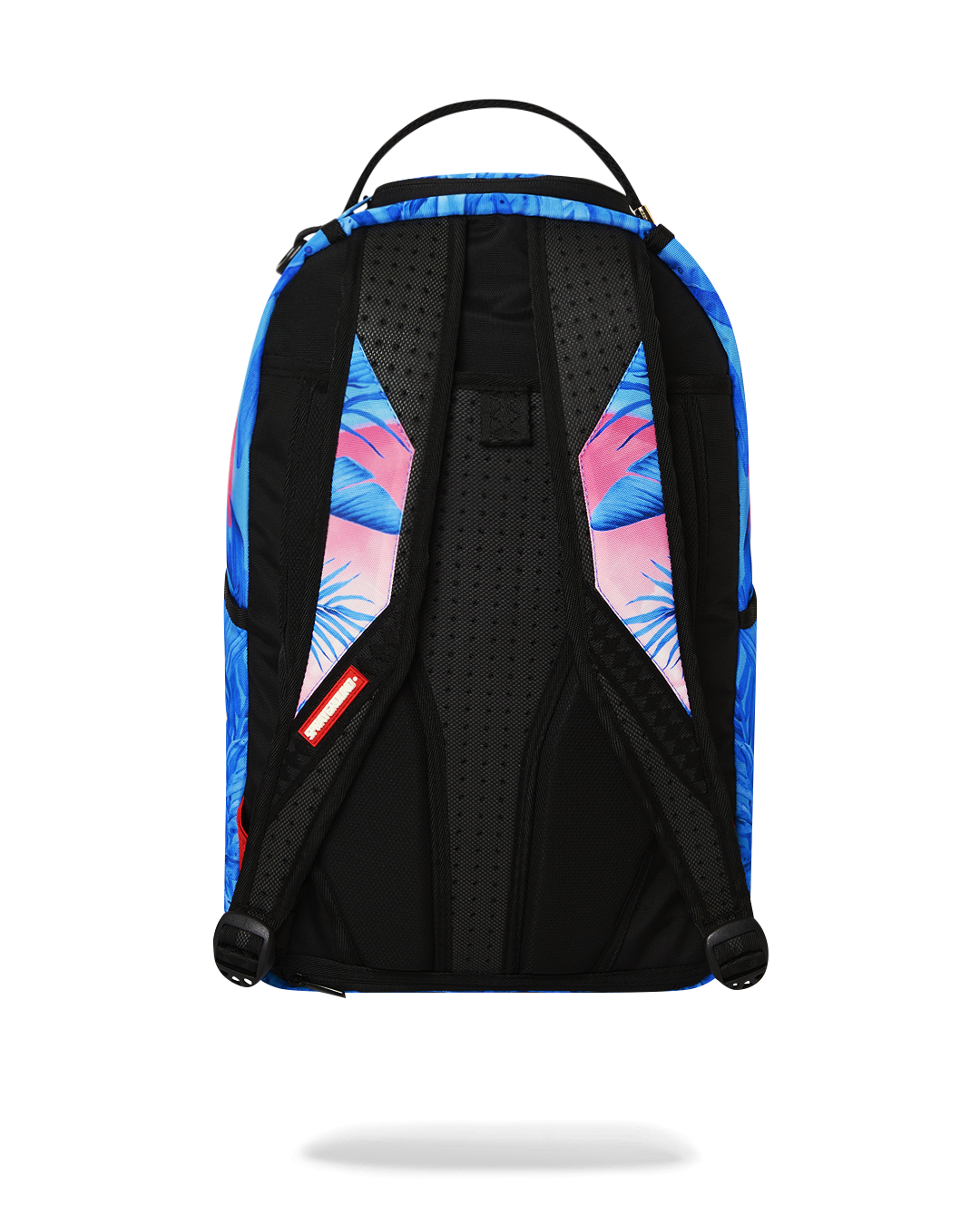 Miami Sunset Deluxe Travel Backpack front view with side pockets