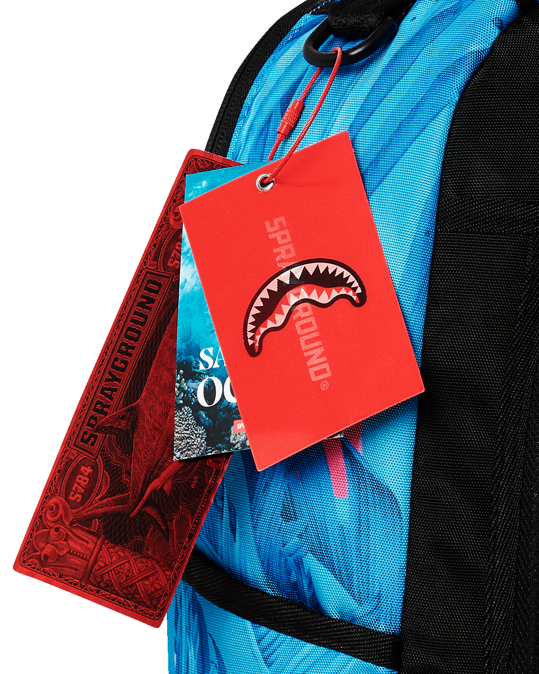 Miami Sunset Deluxe Travel Backpack front view with side pockets