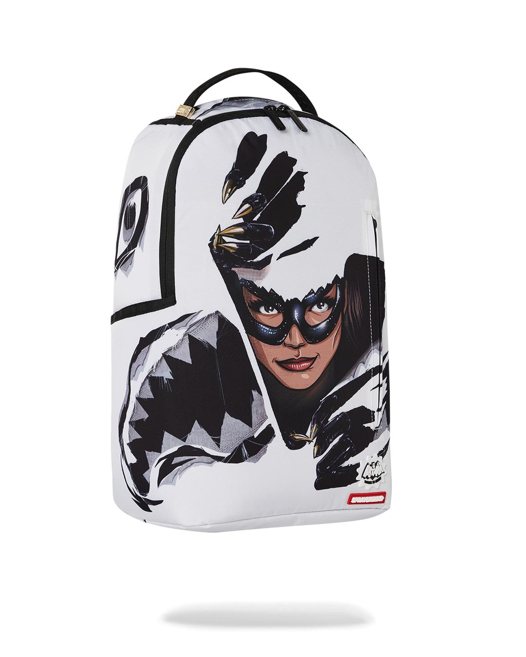 Side view of the backpack with side pockets and adjustable straps