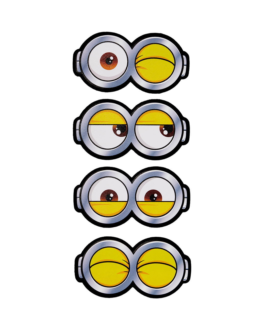 Kids playing with Minions toy with interchangeable eyes