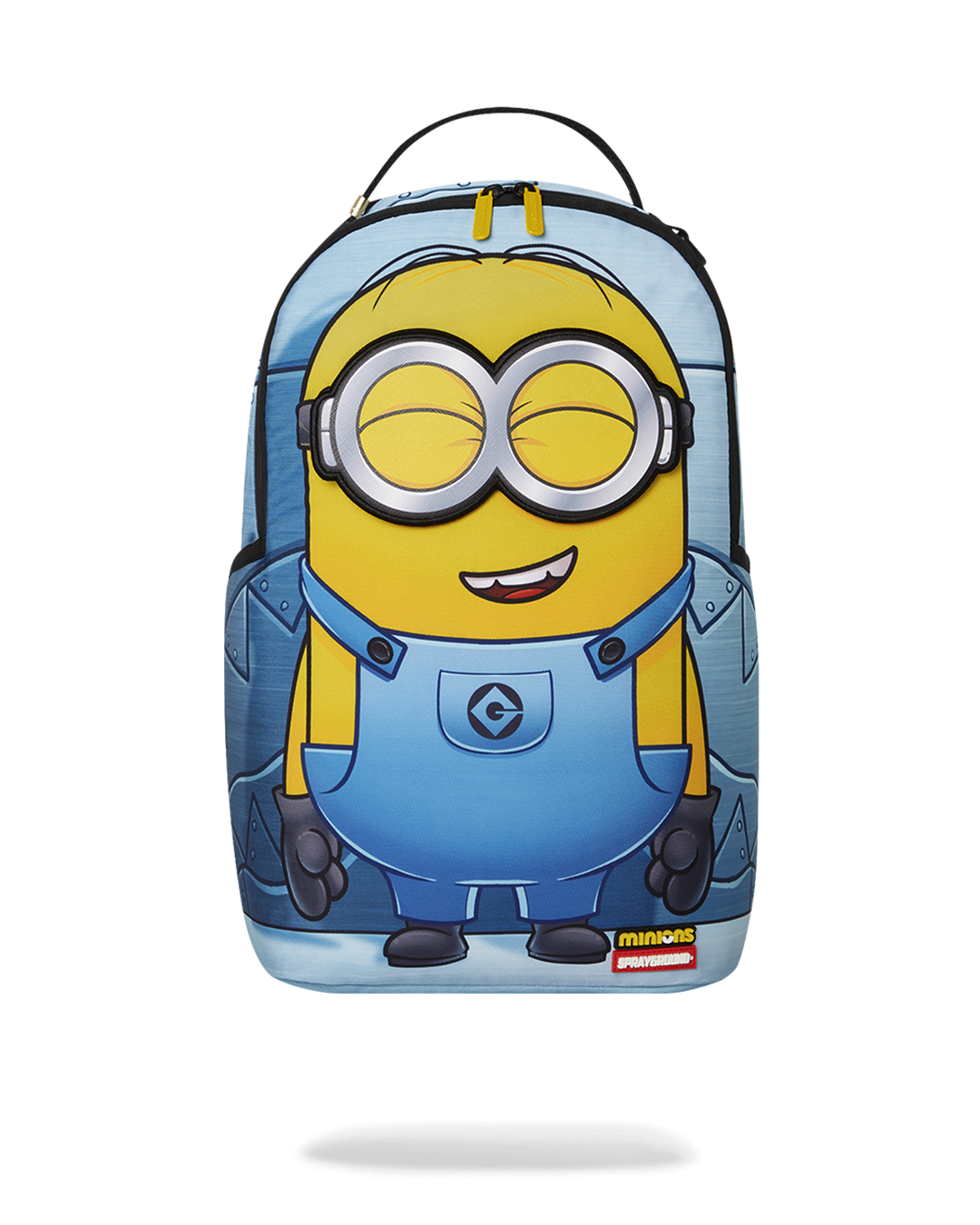 Close-up of Minions eye swap feature on plush toy