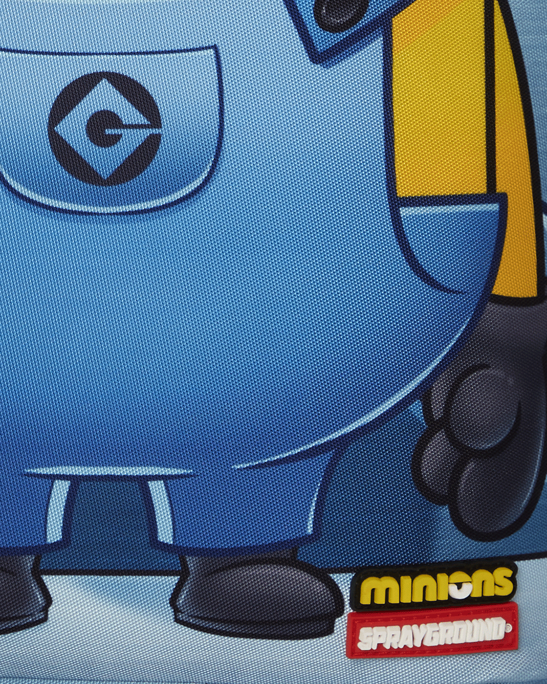 Close-up of Minions eye swap feature on plush toy