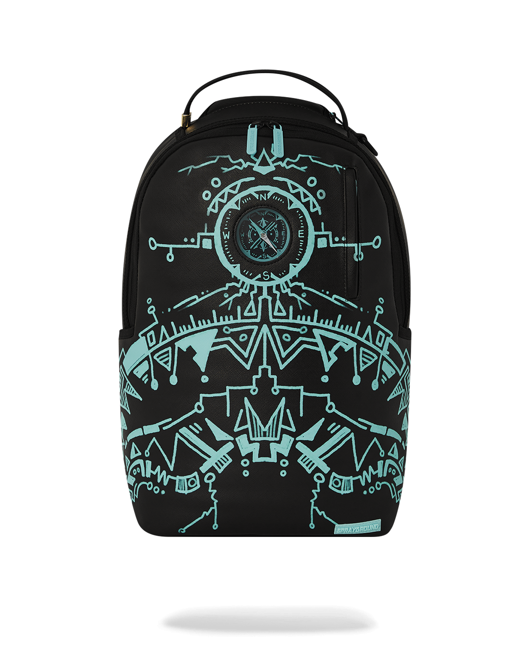 Sprayground Faux Leather Compass Backpack for women, front view