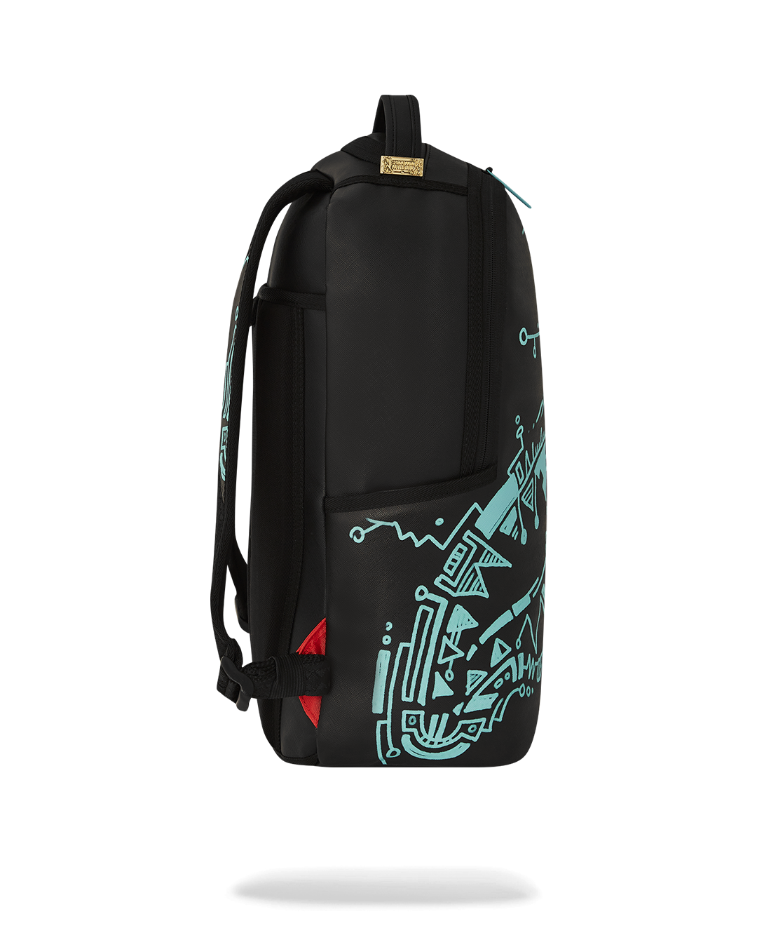 Side angle displaying ergonomic straps and side pockets for easy access