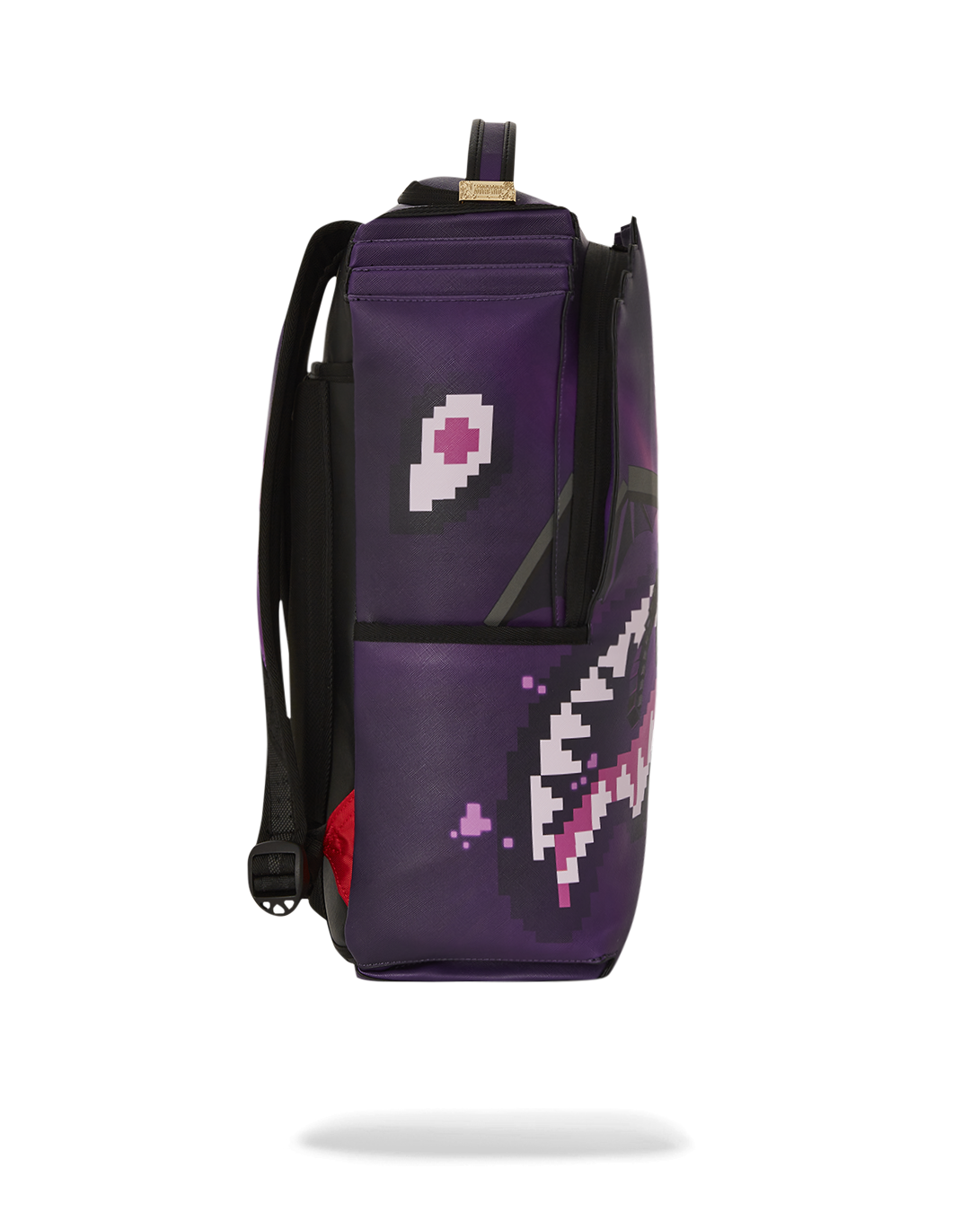 Side view of gaming backpack with adjustable straps and mesh padding