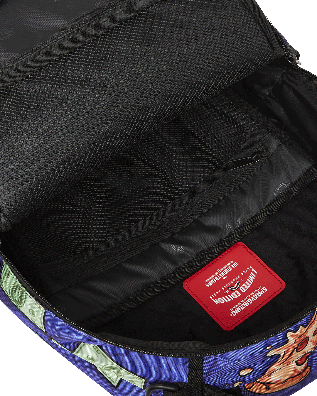 TMNT Backpack pink side view, highlighting the side pockets and ergonomic mesh back padding.