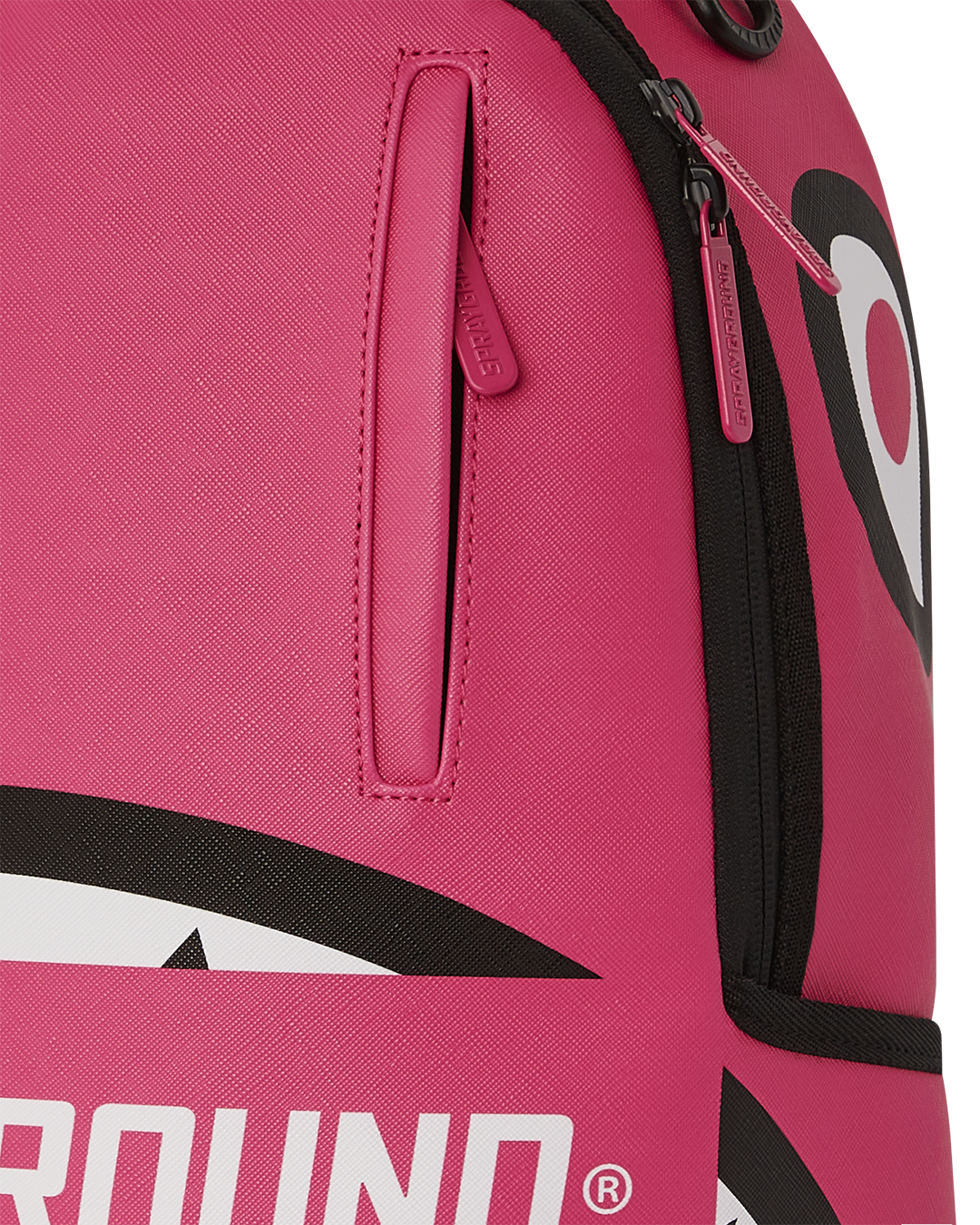 Interior view of the backpack showing separate velour laptop compartment and mesh organizer pocket.