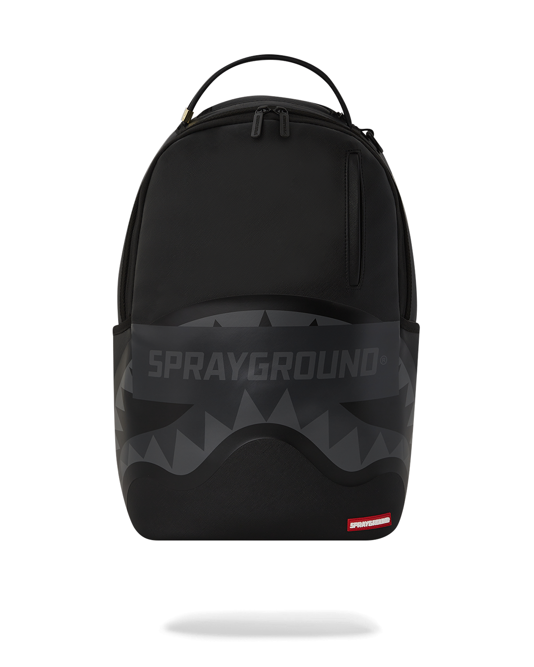 Faux leather backpack with gold zippers and front pocket, ideal for travel and daily commuting