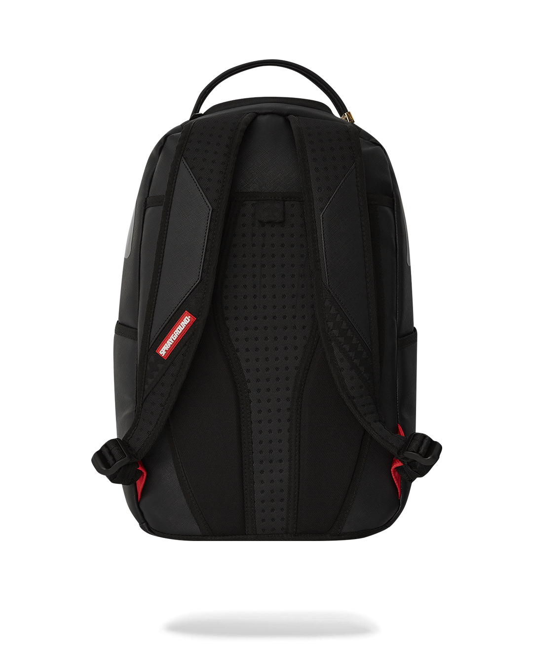 Faux leather backpack with gold zippers and front pocket, ideal for travel and daily commuting