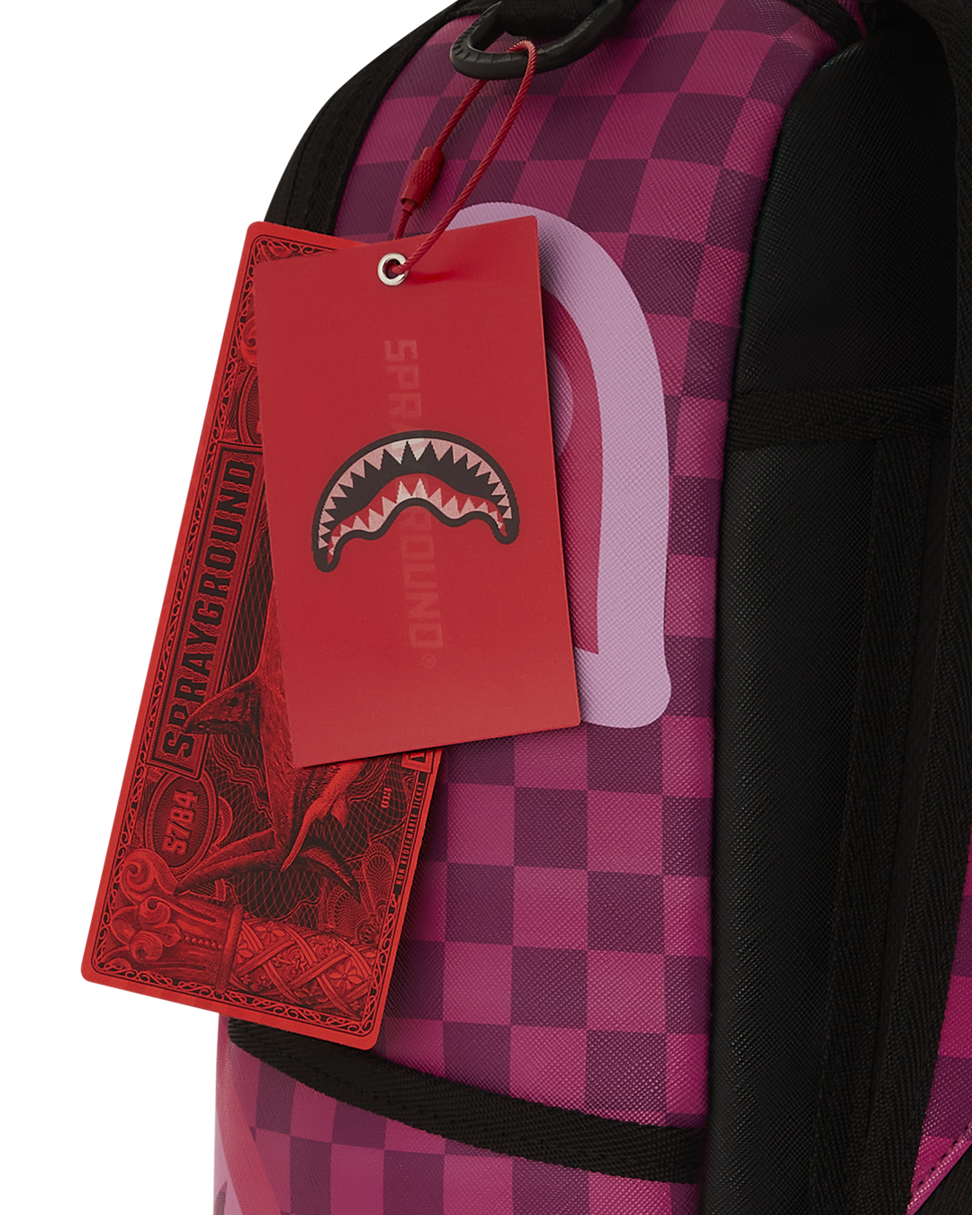 Side view of travel backpack with adjustable straps and luggage sleeve