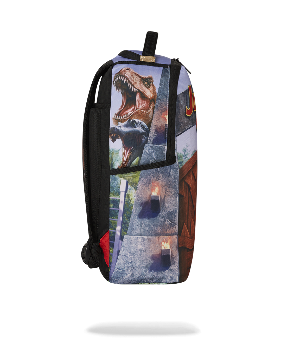 Clear Sprayground Backpack with visible contents and ergonomic back padding