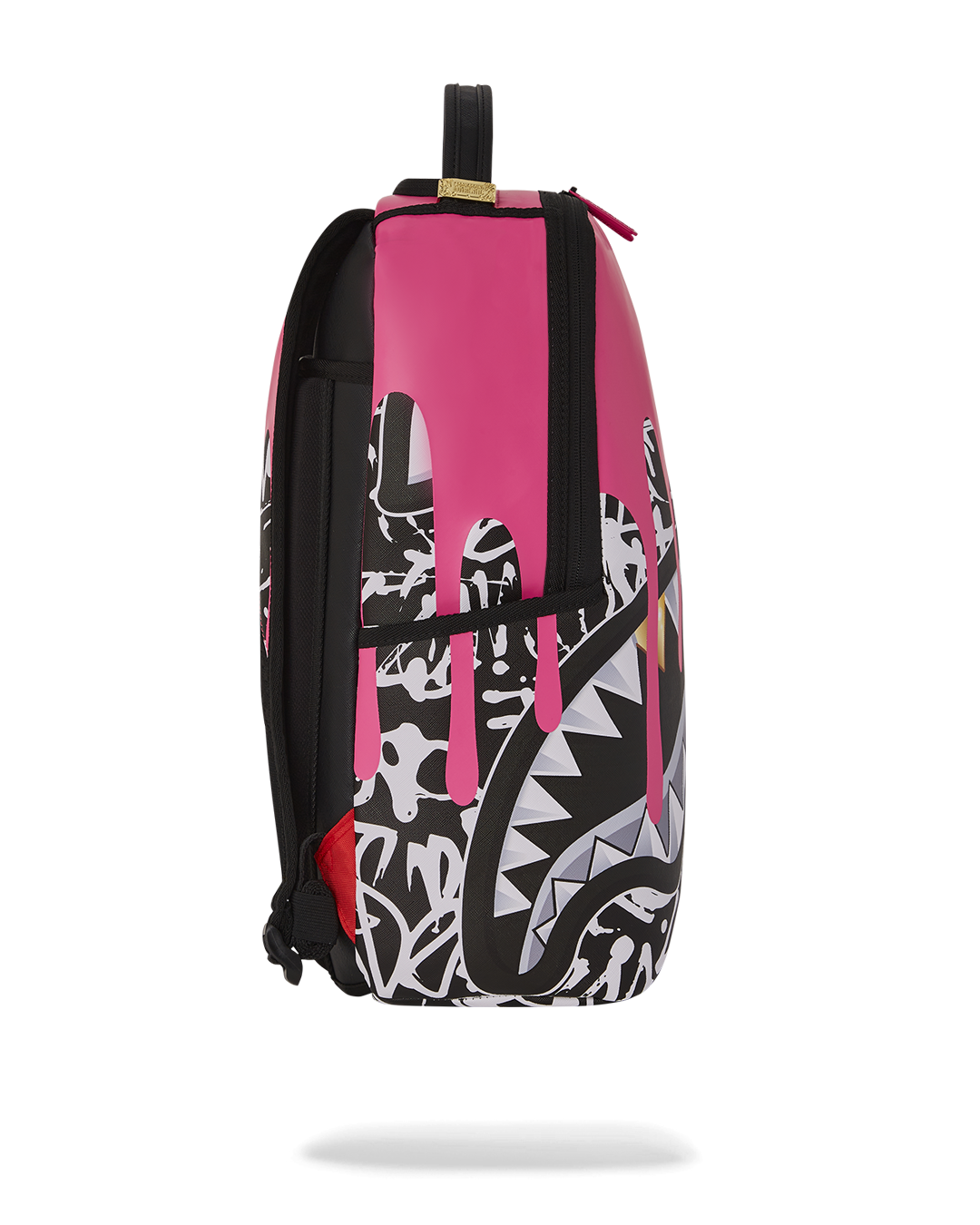 Interior of Seaside Luxe backpack displaying velour laptop compartment.