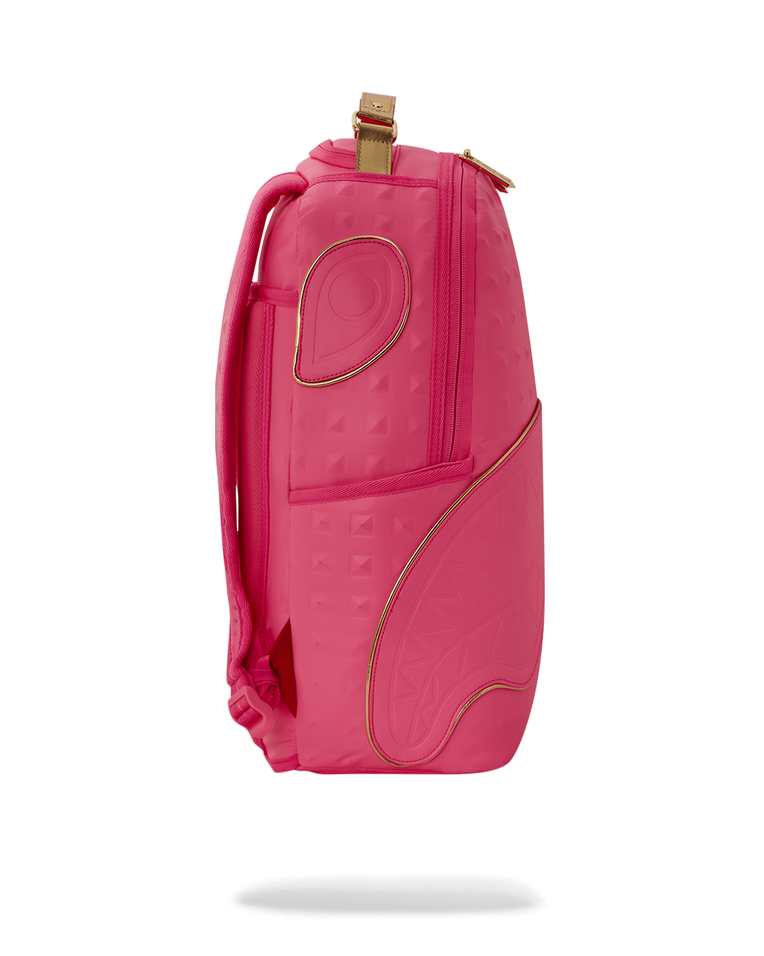Back view of the backpack with ergonomic mesh padding and luggage sleeve
