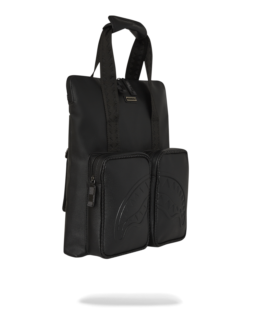 Backpack on café table showing laptop compartment and interior details