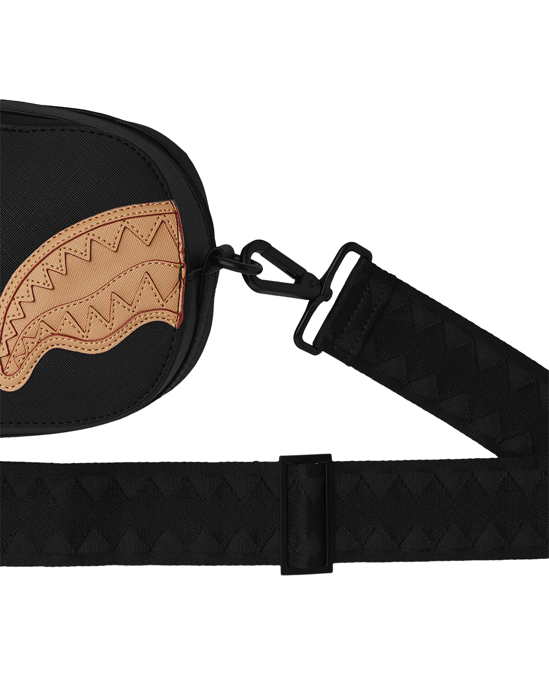 Black tactical sling backpack worn crossbody in urban setting