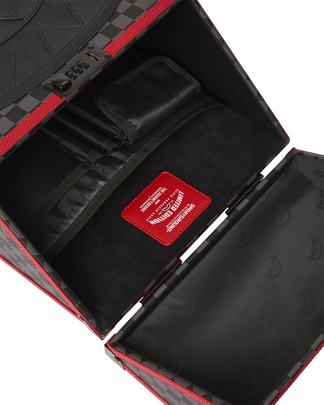 Close-up of the luxe interior and reinforced stitching for durability