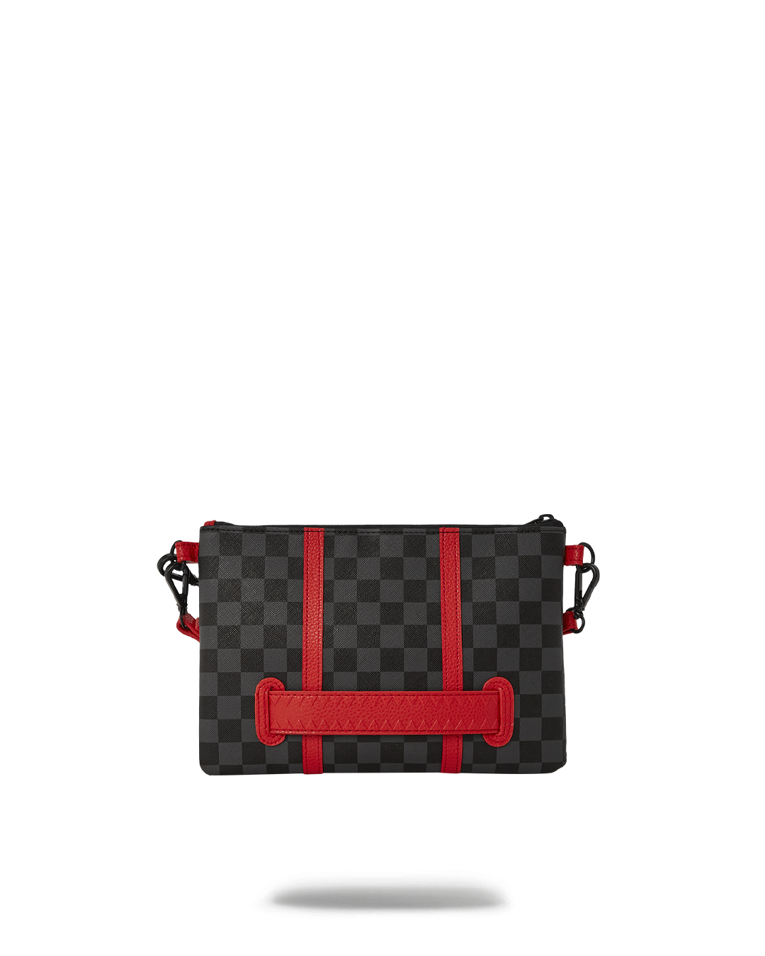 Interior shot showing zip closure and pocket of the designer wristlet bag