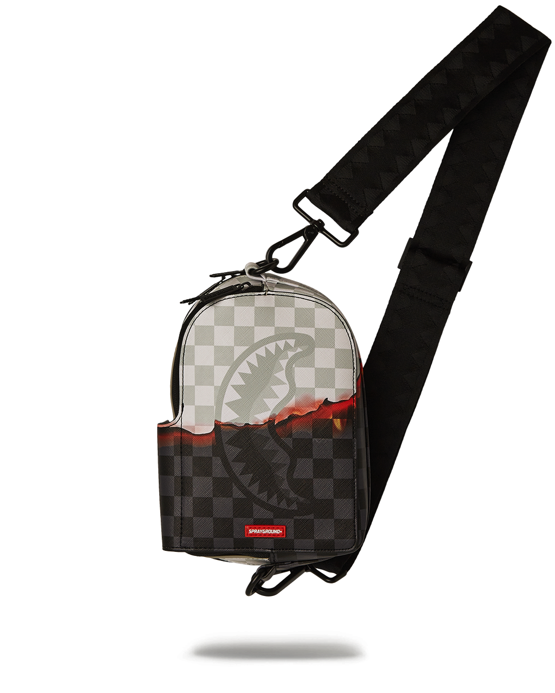 Phoenix Crossbody Sling Bag worn on the back, highlighting its sleek design and adjustable strap.