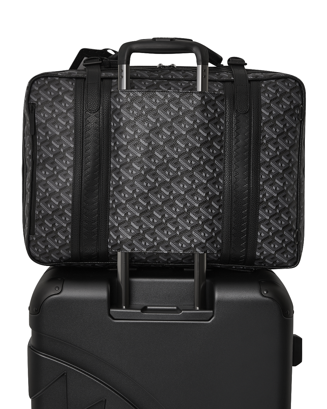 Thunderclap Convertible Faux Leather Backpack being carried as a handheld briefcase