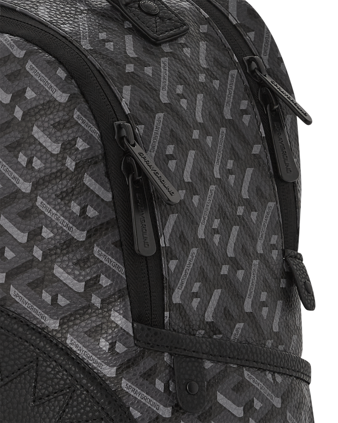 Side view of the mens leather backpack showing adjustable straps and water-resistant faux leather exterior