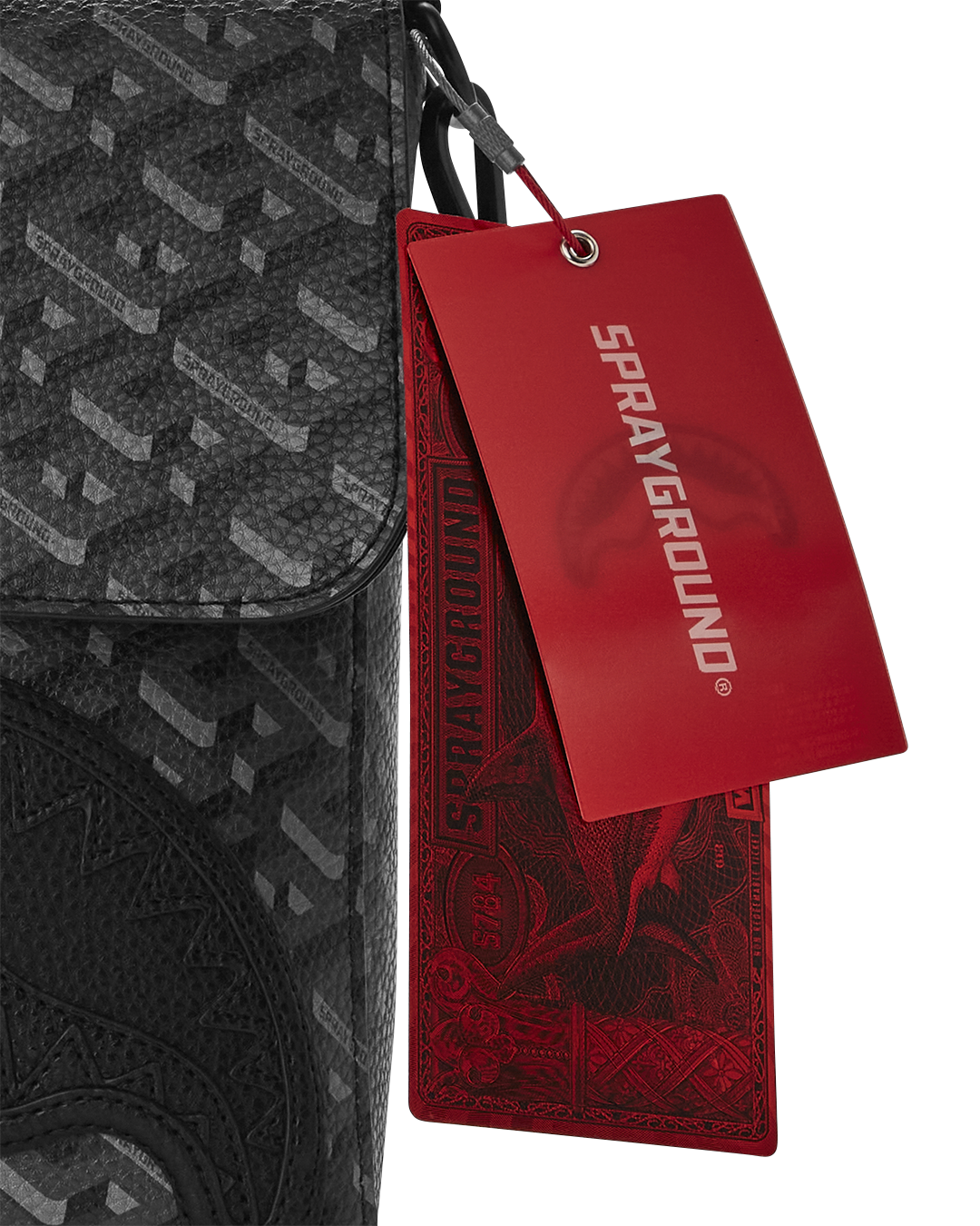 Interior view of the crossbody bag with zipped pocket.