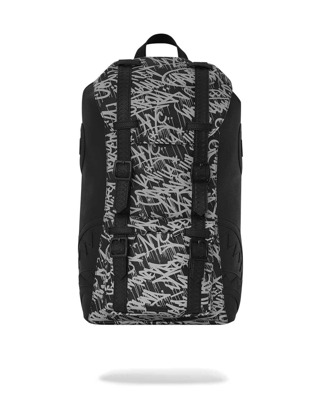 Vegan leather laptop backpack worn by a woman in an urban setting