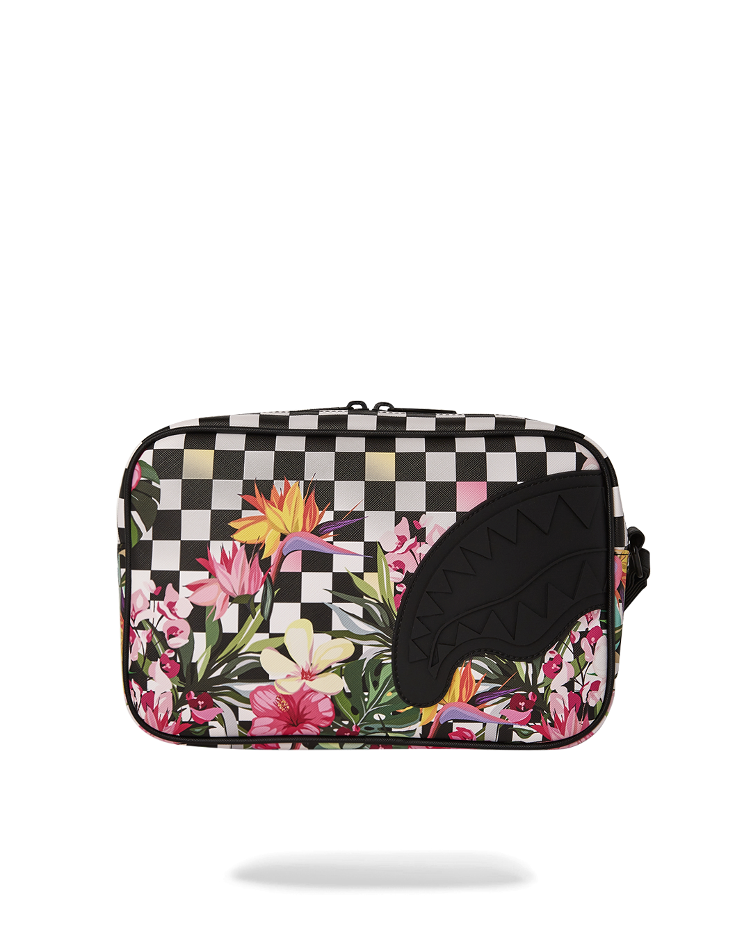 Durable black crossbody bag showcasing various pockets
